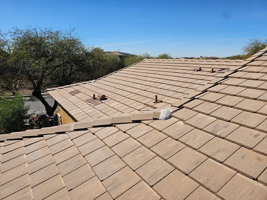 Concrete tile roof in the Tucson desert